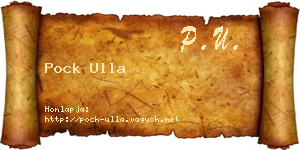 Pock Ulla névjegykártya